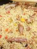 Fried rice cooked with beef chipolatas#Ricecontest