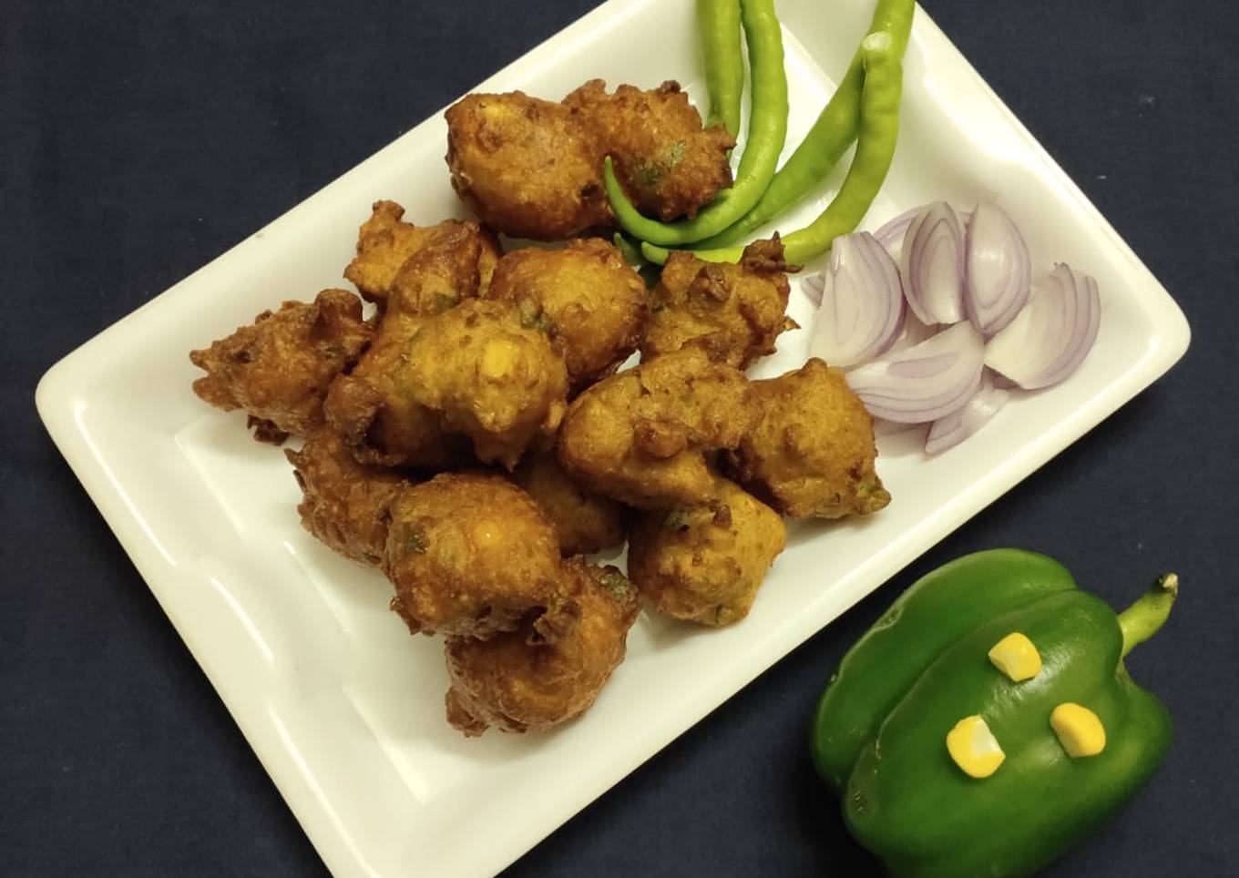 #corn capsicum pakoda