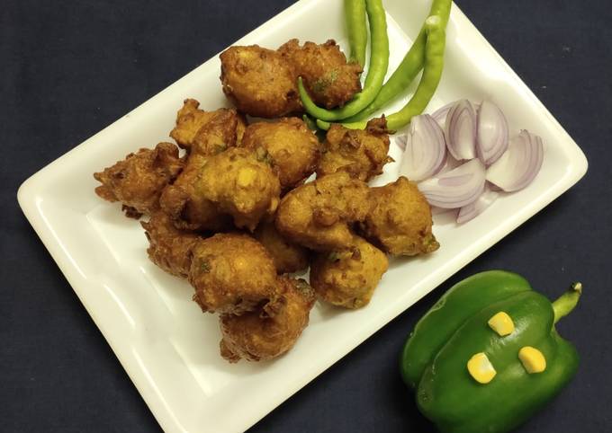 Recipe of Award-winning #corn capsicum pakoda