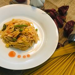 A picture of Corn spaghetti.