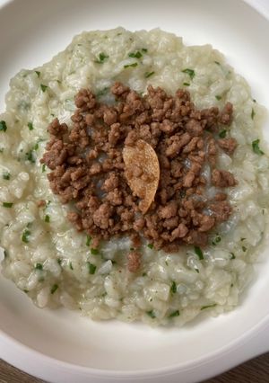 Foto resep [MPASI] Nasi Bayam Oseng Daging 10mo+