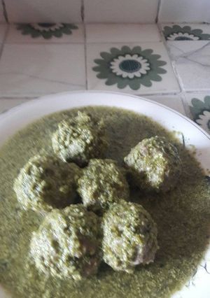 A picture of Meatballs in Poblano Chile Sauce.