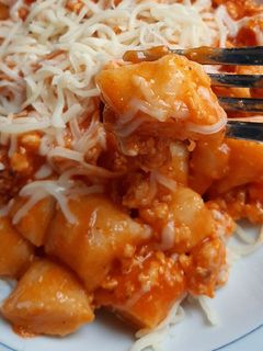 Una foto de Ñoquis boloñesa a mi manera