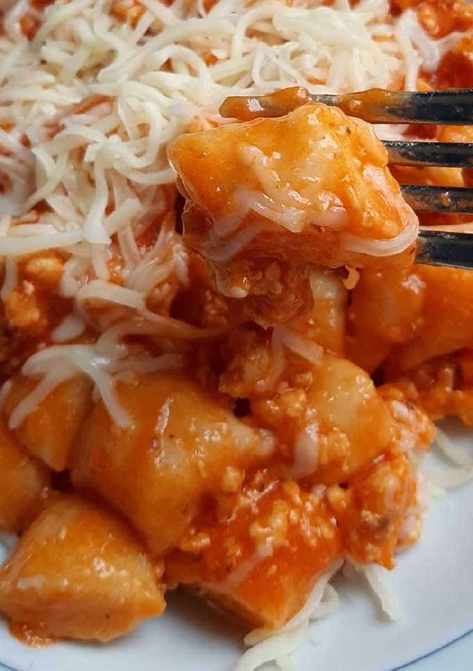 Una foto de Ñoquis boloñesa a mi manera