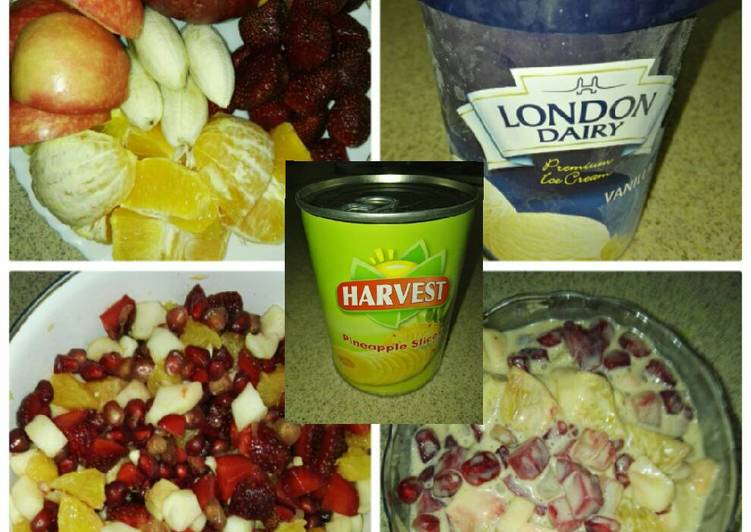 Salad buah saus es krim