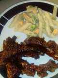 5 hour marinated ribs with a lazy salad