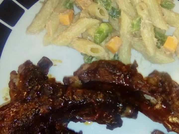 Simple Way Prepare Recipe 5 hour marinated ribs with a lazy salad that is  Makes Drooling, Can Spoil the Tongue}