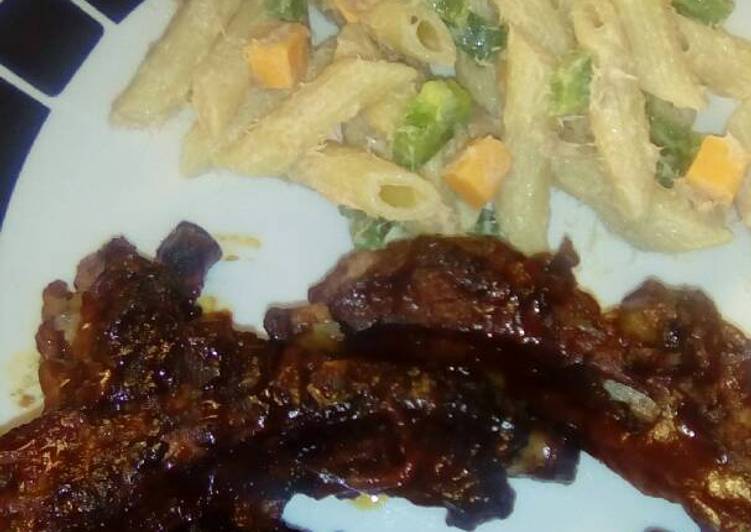 5 hour marinated ribs with a lazy salad
