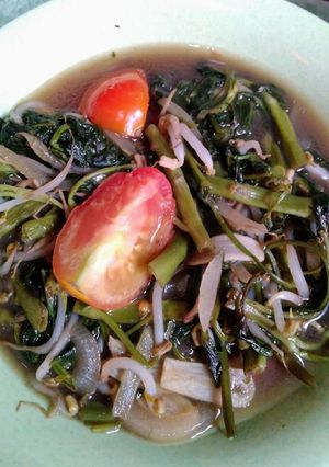 Foto resep Menu Diet 3: Tumis kangkung dan tauge super praktis