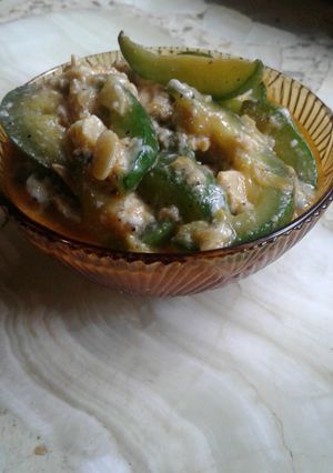 Una foto de Revuelto de zapallitos y queso light