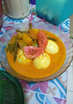 Foto resep Santan telur pedas