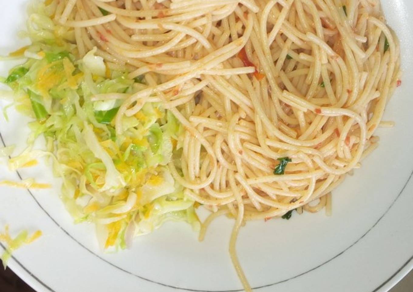 Fried spaghetti and veggies#4weekchallenge