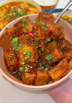 Hình của món Đậu hũ kho xả ớt.