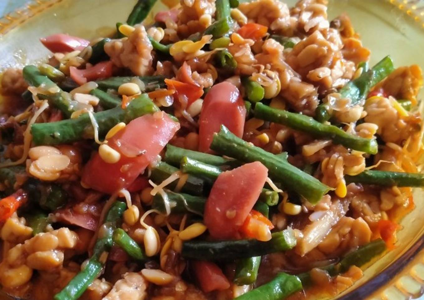 Oseng Kacang Tempe Toge Sosis • Masakan Sehari-hari Sederhana