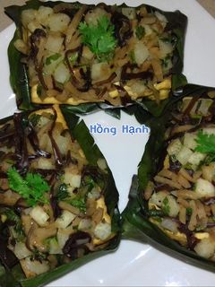 Hình của món Đậu Hủ Chay Hấp Lá Chuối.