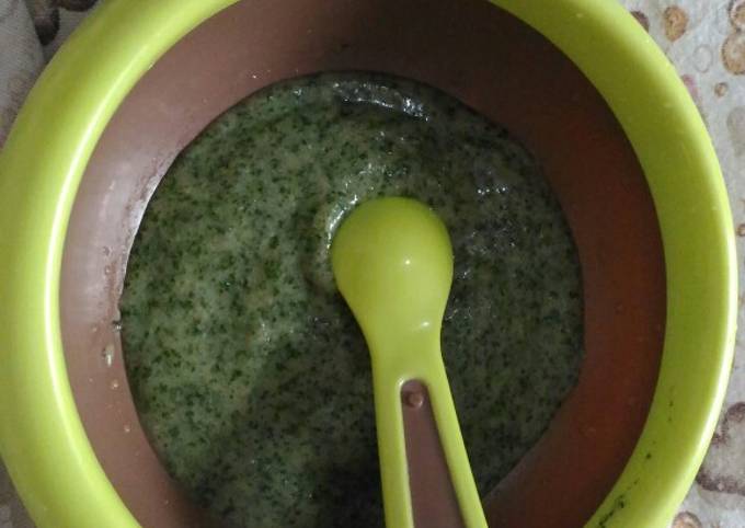 Mpasi 6m salmon bayam nasi putih