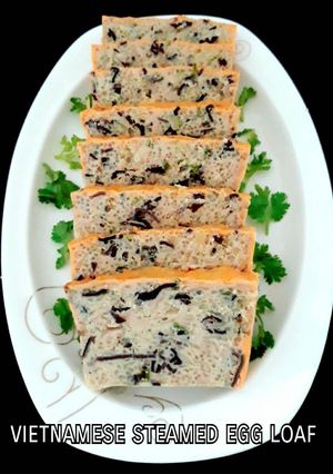 รูปของ ไข่ตุ๋น(นึ่ง)เวียตนาม/มีทโลฟไข่นึ่ง vietnamese steamed egg meatloaf