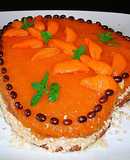 Pastel de "San Valentín"con café soluble y jalea de albaricoques