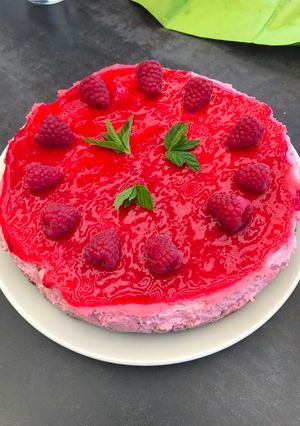 Une photo de Cheescake framboise spéculoos