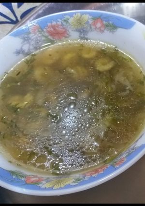 A picture of Veggies babycorn soup.