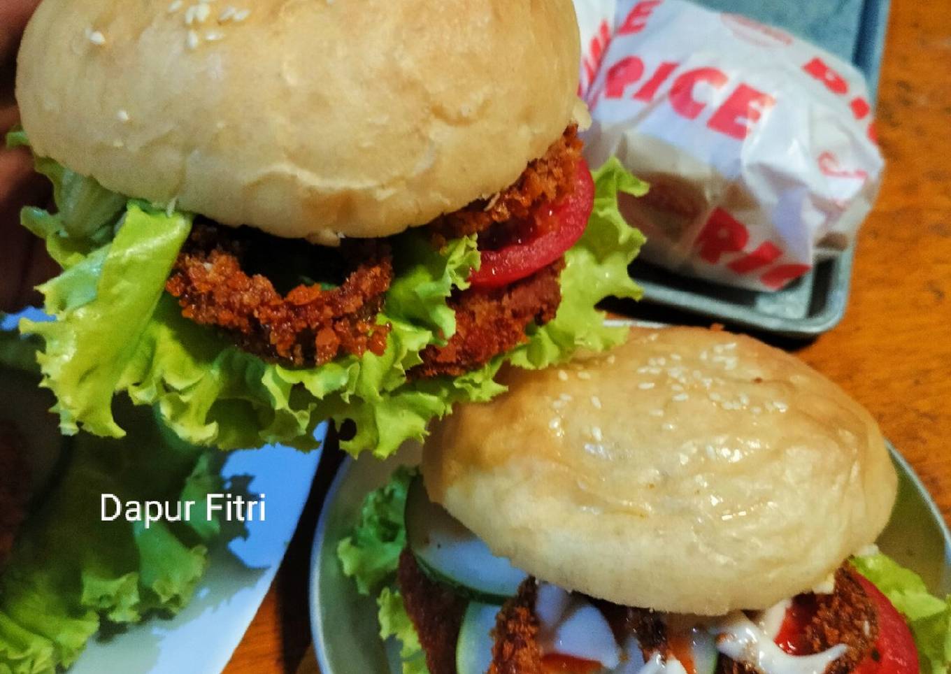 Burger Tempe Crispy #Dapur Fitri