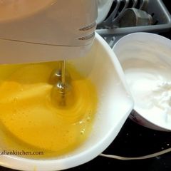A picture of Italian Easter Mimosa cake with pineapple.