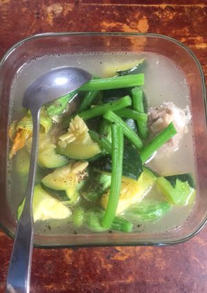 Hình của món Canh bí đỏ nấu sườn.