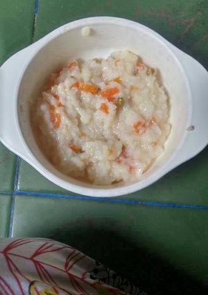 Foto resep Mpasi 9 bulan tomat,kacang ijo,keju,dan beras