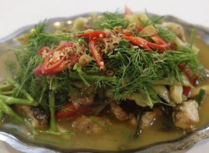 Hình của món Cá om dưa cải muối.