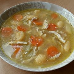 A picture of Vickys Chicken & Gnocchi Soup, GF DF EF SF NF.