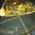 Tarta de acelga, puerro y crema