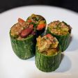 Mexican quinoa salsa in cucumber pockets
