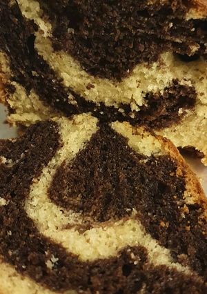 Une photo de Cake marbré ultra moelleux