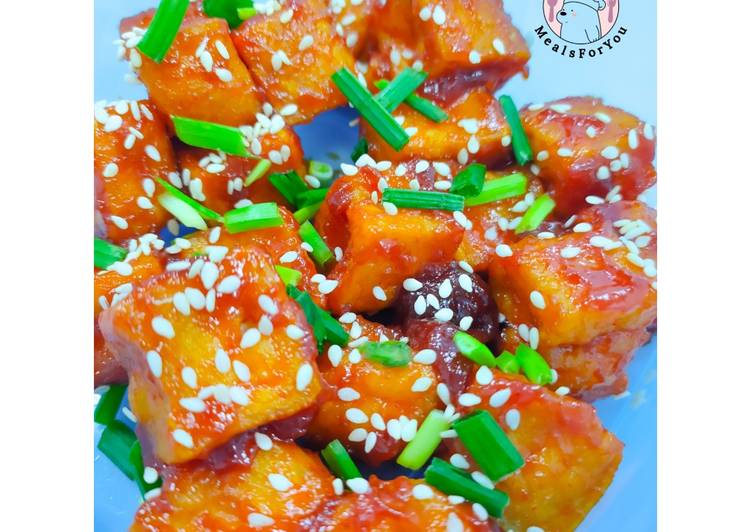 Proses meracik Korean Fried Tofu Lezat