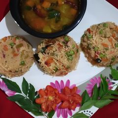 A picture of Veg Daliya Upma.