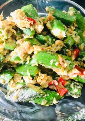 Gambar Bendi goreng pecah telur