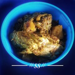 A picture of Cabbage sabji with Rohu fish #Cookpad.