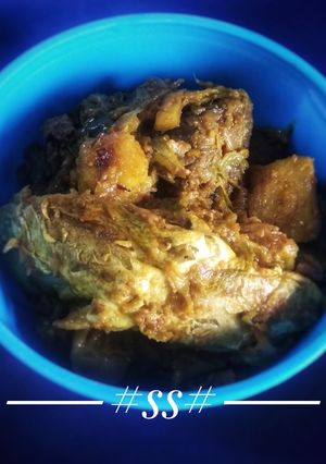 A picture of Cabbage sabji with Rohu fish #Cookpad.