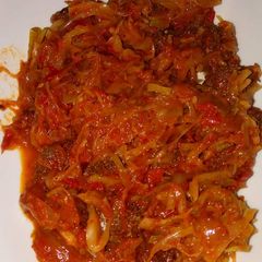 A picture of Wet fried Beef with Cabbage.