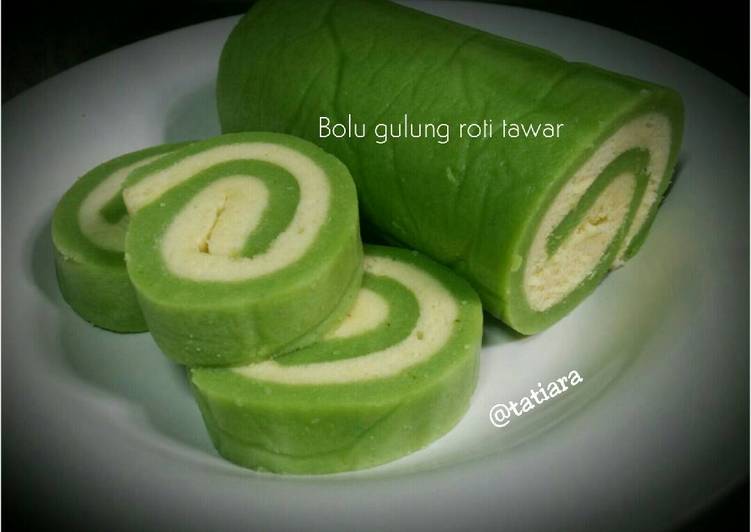 Resep Bolu gulung Roti Tawar (Pandan) yang Enak