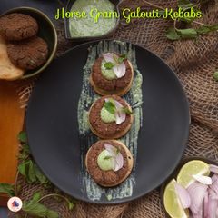 Horse gram galouti kebabs A picture of Horse gram galouti kebabs.