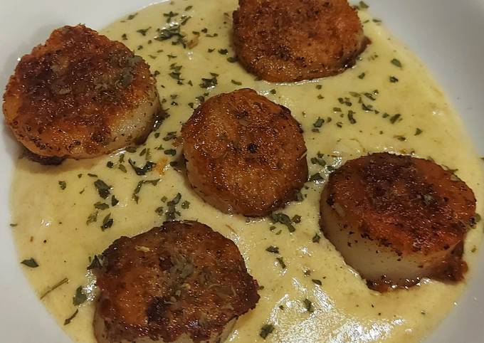 Resep Pan seared scallop with creamy lemon butter sauce Anti Gagal