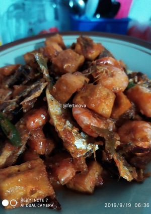 Foto resep Tauco udang+tahu+anak ikan selar
