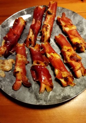Une photo de Knacki grillée jambon-fromage