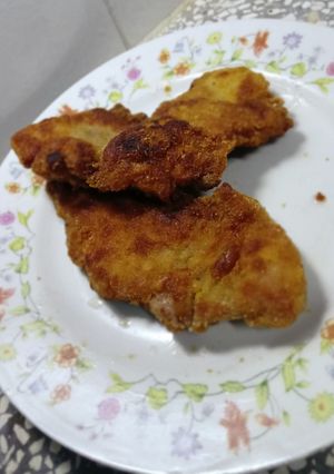 Una foto de Bistec de pollo empanado