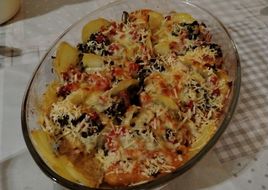 Abóbora Japonesa com Brócolis e Batata, Gratinados ao Forno