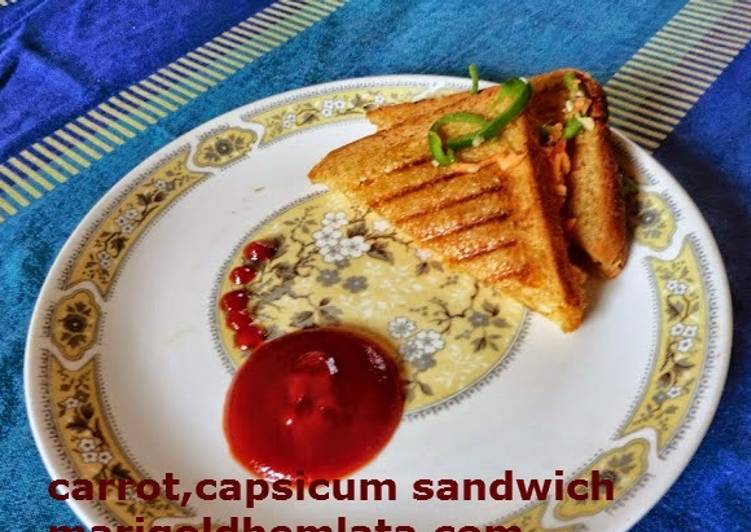 Capsicum, Carrot sandwich with oats and curd