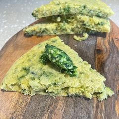 Wild Garlic Chickpea Farinata A picture of Wild Garlic Chickpea Farinata.