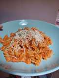 Pasta con salsa de pimiento asado o Roasted Red Pepper Sause