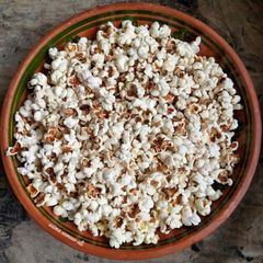 A picture of Saltish buttery popcorns.